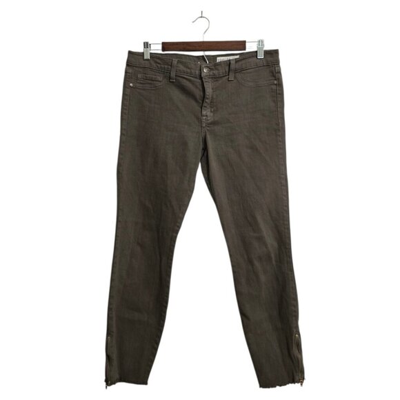 Pistola Mid-Rise Skinny Zippered Raw Hem Jeans In Olive Sz 30 - Picture 1 of 9